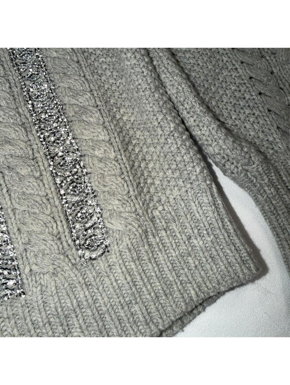 J.Crew Cable Knit Sequin Sweater - XS - Picture 3 of 6